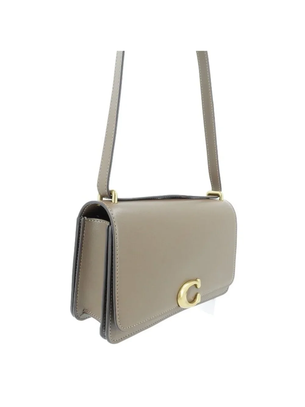 Coach Bandit Leather Shoulder Bag Dark Stone Gray OS